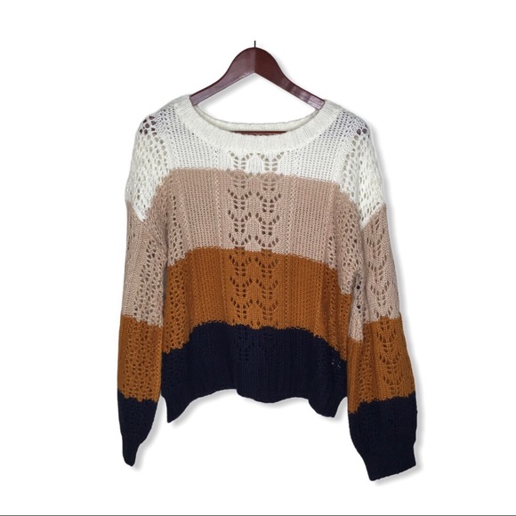 Francesca's Collections Sweaters - Francescas Harper Heritage Open Knit Sweater.